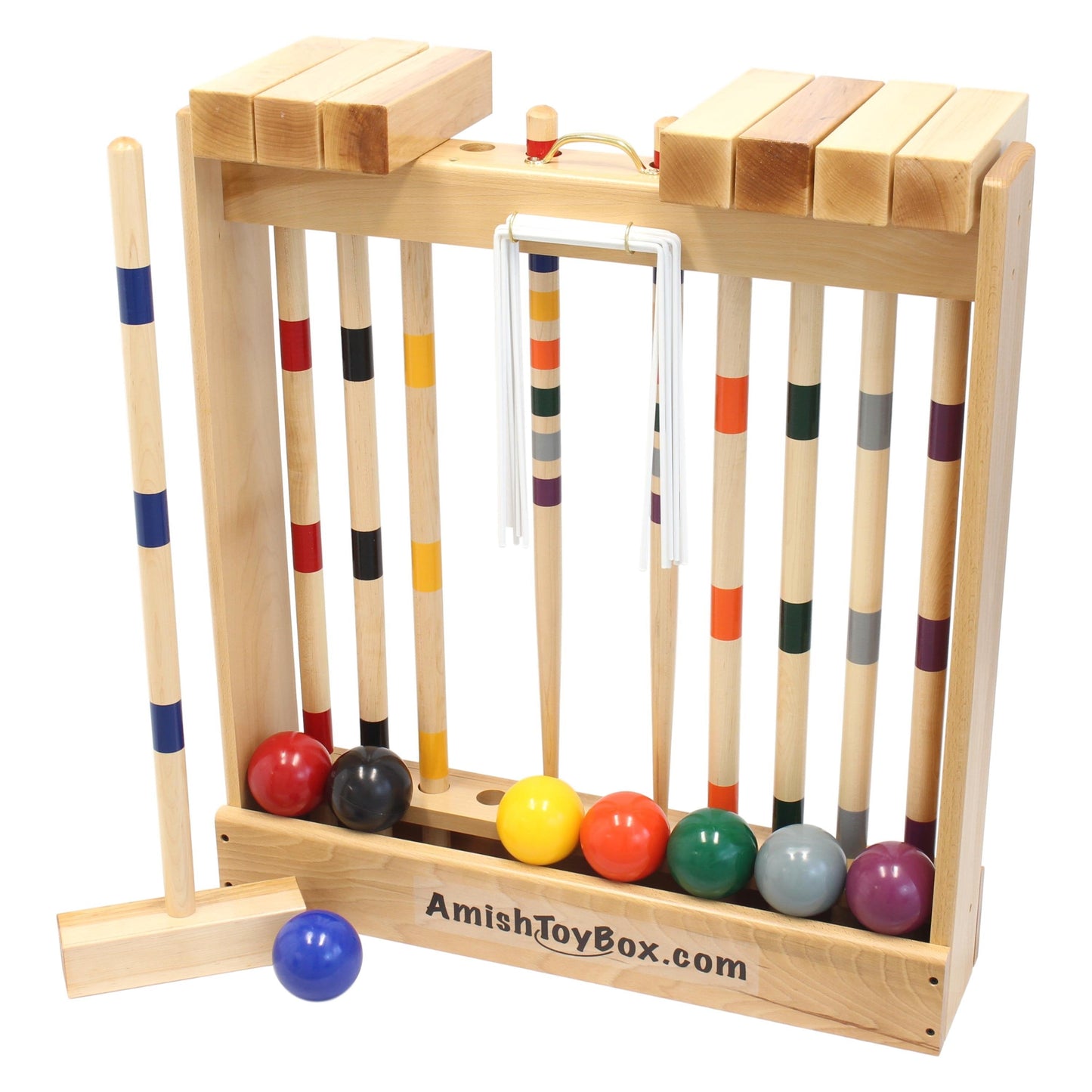 Amish-Made Family Tradition Croquet Set, 8-Player Wooden Croquet Game