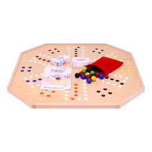 Load image into Gallery viewer, Wooden Marble Chase Board Game Set - 25&quot; Wide Board - Double-Sided
