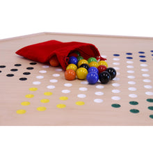 Load image into Gallery viewer, Aggravation and Chinese Checkers Combo Game Board Set - 25&quot; Wide - Maple Wood - with Large 1&quot; Marbles and Dice
