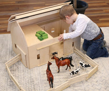 Load image into Gallery viewer, Amish-Made Large Wooden Hip-Roof Barn Toy, Unfinished
