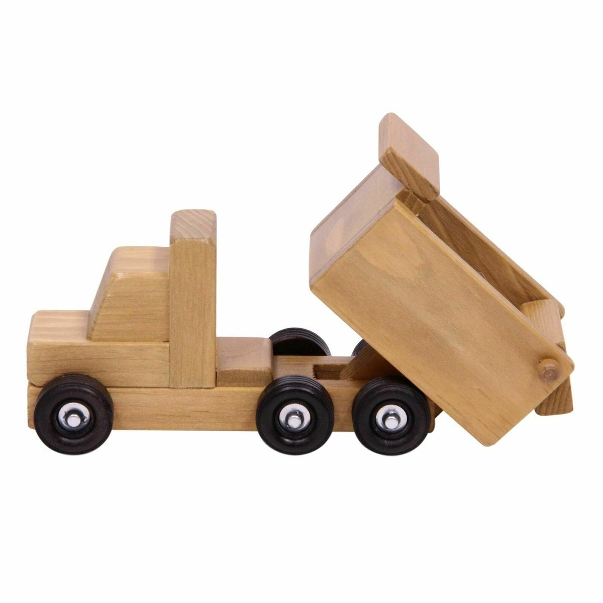 Amish-Made Solid Wood Toy Dump Truck – Small or Large