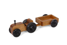 Load image into Gallery viewer, Amish-Made Wooden Small Toy Tractor and Wagon Set
