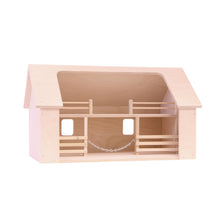 Load image into Gallery viewer, Wooden Amish-Made Ranch Shed Barn Toy, Unfinished Wood
