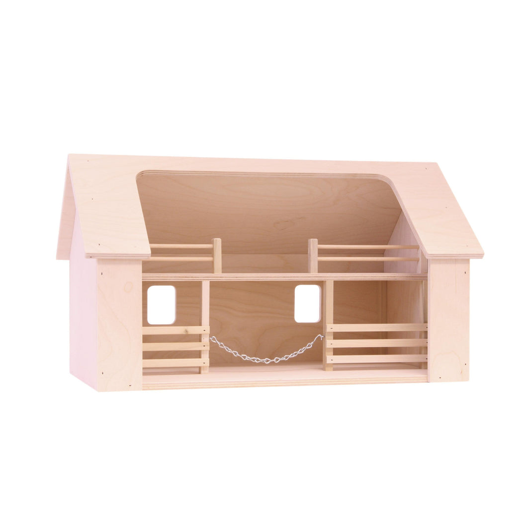Wooden Amish-Made Ranch Shed Barn Toy, Unfinished Wood