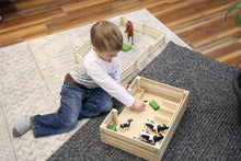 Load image into Gallery viewer, Amish-Made Wooden Mini Stockyard Toy, with 7 Stalls

