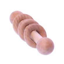 Load image into Gallery viewer, Amish-Made Wooden 3-Ring Baby Rattle Toy - Unfinished Wood - 3-4&quot; Long
