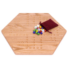 Load image into Gallery viewer, Solid Oak 16&quot; Wide Aggravation Game Board, Unpainted Holes, Double-sided
