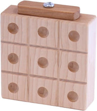 Load image into Gallery viewer, Wooden Marble Tic Tac Toe Game with Built-in Storage for Marbles
