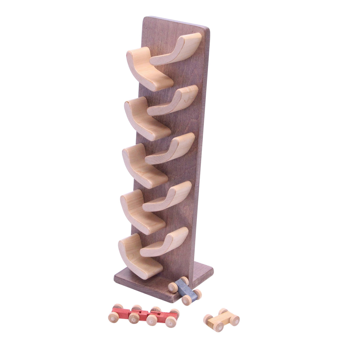 Amish-Made Mini Car Roller Wooden Toy with Cars – Solid Wood