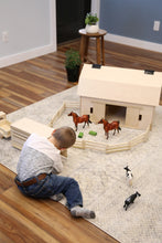 Load image into Gallery viewer, Amish-Made Large Wooden Hip-Roof Barn Toy, Unfinished
