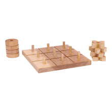 Load image into Gallery viewer, Wooden Tic Tac Toe Game With 8 Wooden X and O Game Pieces, Amish Made
