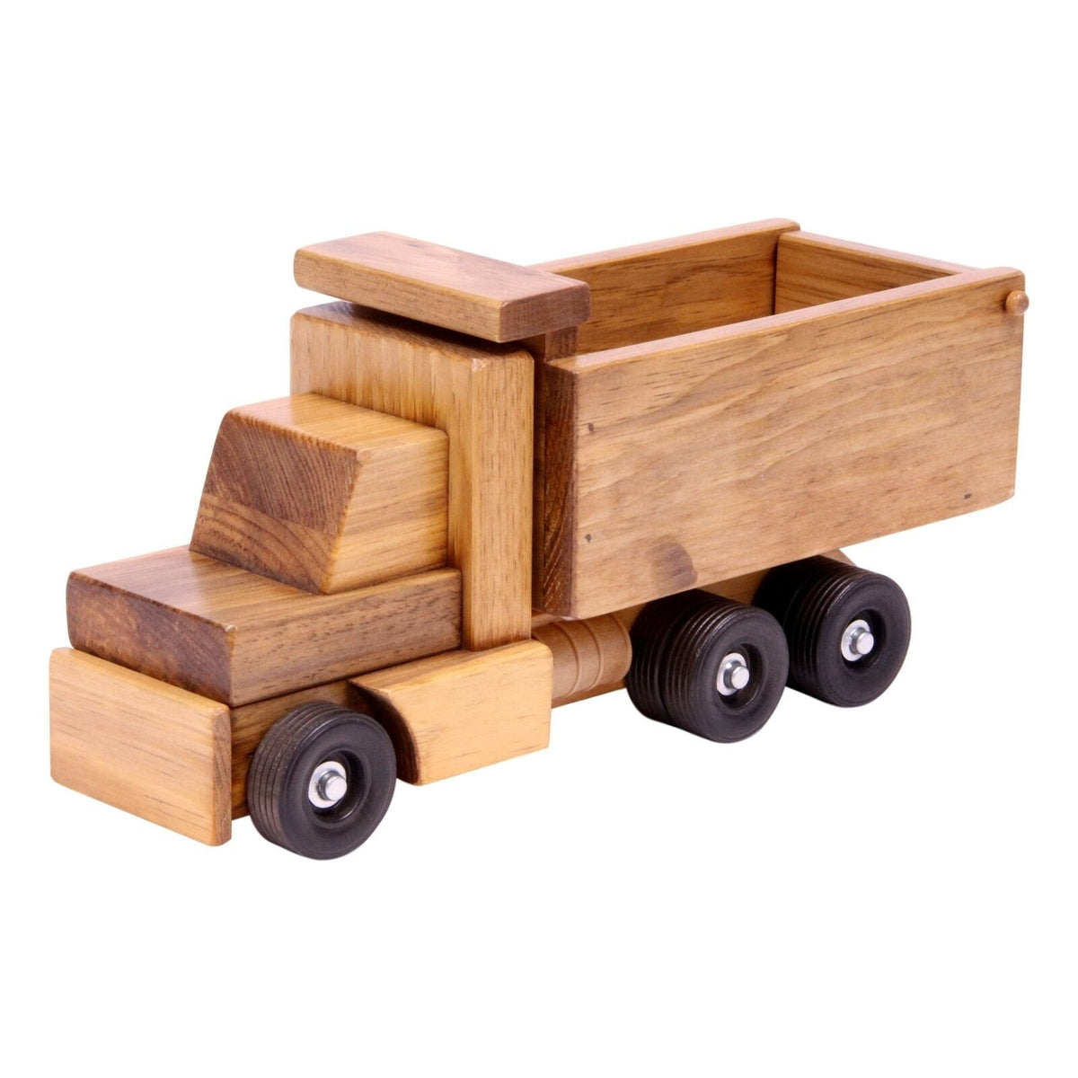 Amish-Made Solid Wood Toy Dump Truck – Small or Large