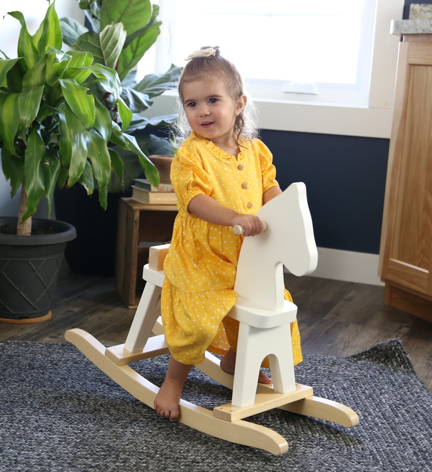 Wooden Rocking Horse Toddler Toy, Amish-Made, Child-Safe Finish