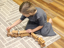 Load image into Gallery viewer, Wooden Toy Train Play Set, 24&quot; Long, Kid-Safe Finish, Amish-Made
