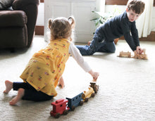 Load image into Gallery viewer, Wooden Toy Train Play Set, 24&quot; Long, Kid-Safe Finish, Amish-Made
