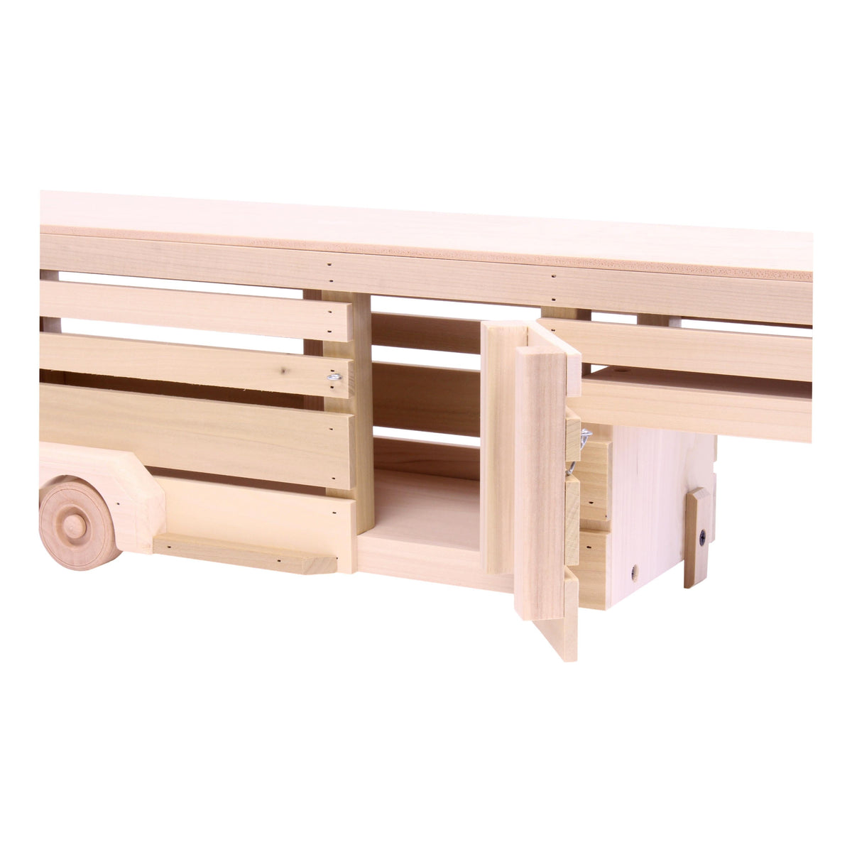 Amish-Made Wooden Gooseneck Livestock Trailer Toy – Solid Poplar