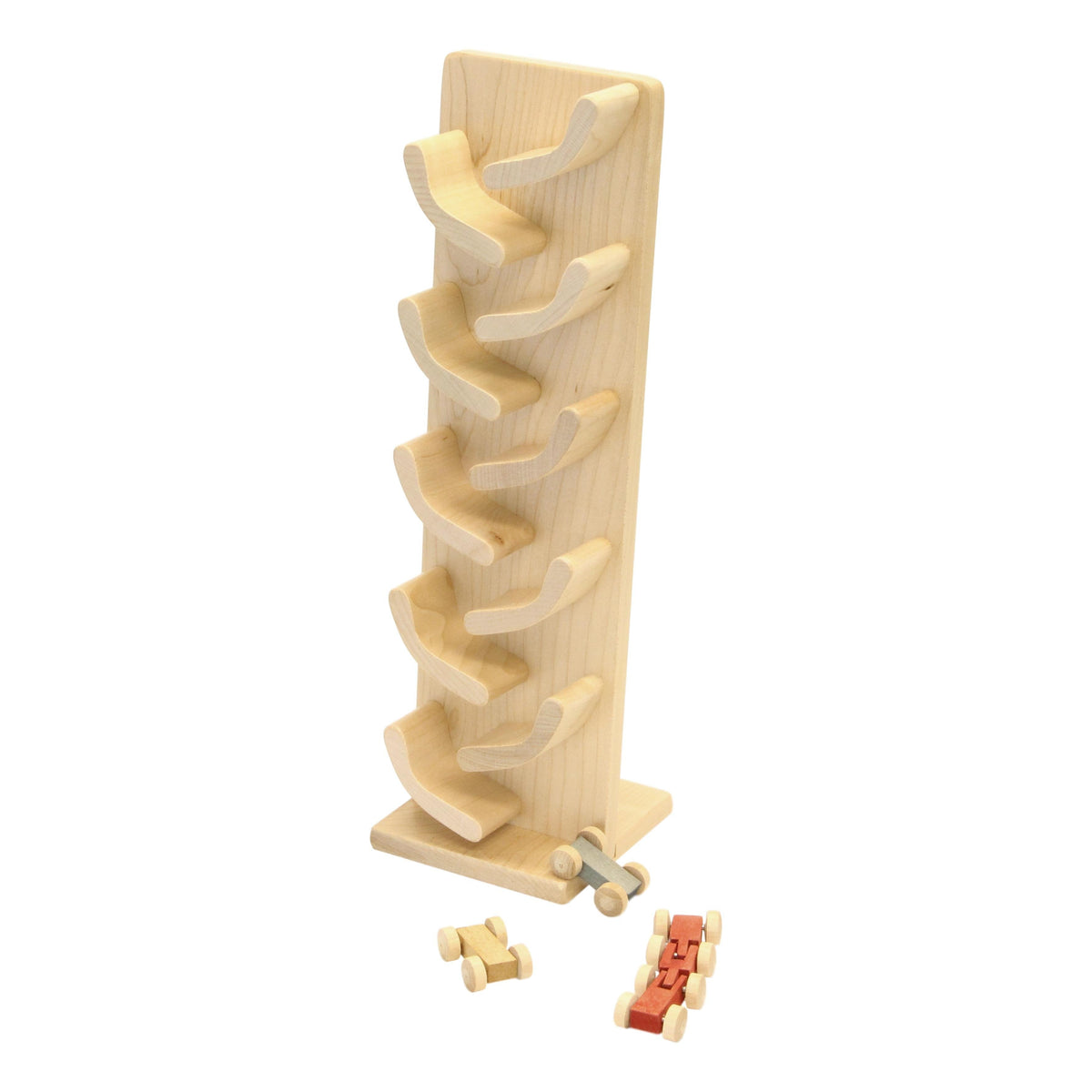 Amish-Made Mini Car Roller Wooden Toy with Cars – Solid Wood