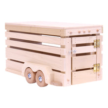 Load image into Gallery viewer, Amish-Made Wooden Horse Trailer Toy, Unfinished Wood
