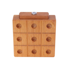 Load image into Gallery viewer, Wooden Marble Tic Tac Toe Game with Built-in Storage for Marbles
