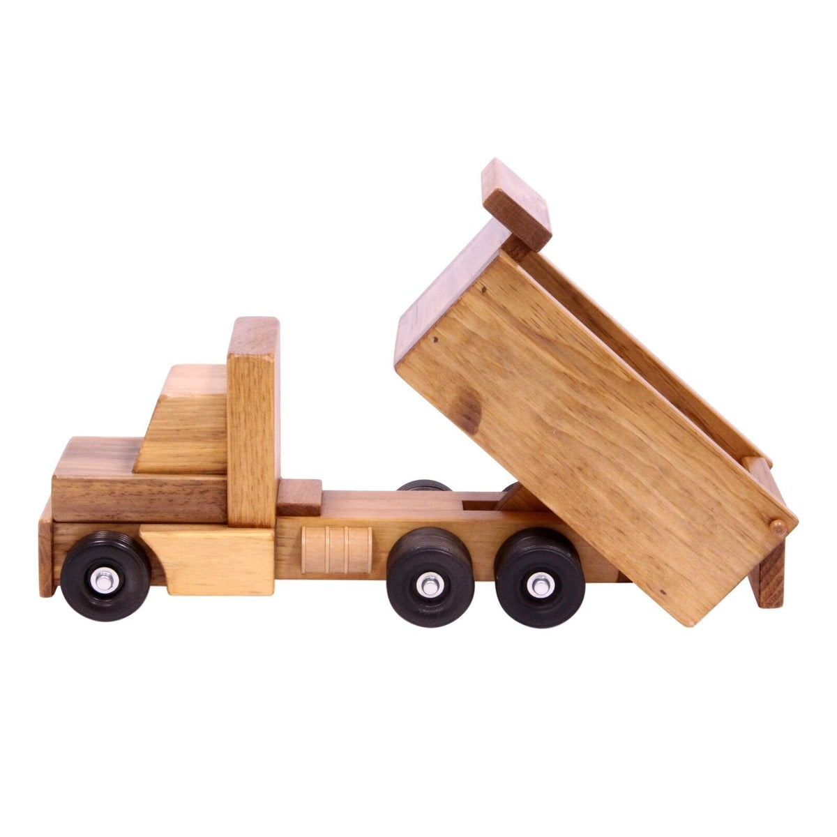 Amish-Made Solid Wood Toy Dump Truck – Small or Large