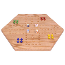 Load image into Gallery viewer, Solid Oak 16&quot; Wide Aggravation Game Board, Unpainted Holes, Double-sided
