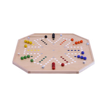 Load image into Gallery viewer, Aggravation and Chinese Checkers Combo Game Board Set - 25&quot; Wide - Maple Wood - with Large 1&quot; Marbles and Dice
