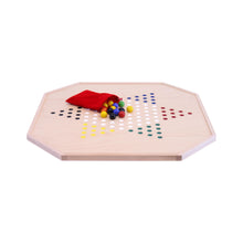 Load image into Gallery viewer, Aggravation and Chinese Checkers Combo Game Board Set - 25&quot; Wide - Maple Wood - with Large 1&quot; Marbles and Dice
