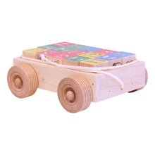 Load image into Gallery viewer, Amish-Made Wooden ABC Block Toddler Pull-String Wagon Toy
