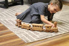 Load image into Gallery viewer, Wooden Toy Train Play Set, 24&quot; Long, Kid-Safe Finish, Amish-Made
