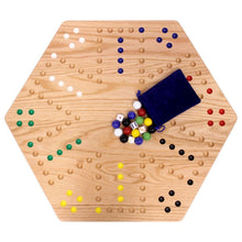 Load image into Gallery viewer, Aggravation Wahoo Marble Board Game, Double-Sided, Hand Painted

