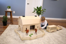 Load image into Gallery viewer, Amish-Made Large Wooden Hip-Roof Barn Toy, Unfinished
