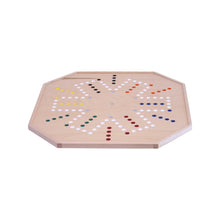 Load image into Gallery viewer, Aggravation and Chinese Checkers Combo Game Board Set - 25&quot; Wide - Maple Wood - with Large 1&quot; Marbles and Dice
