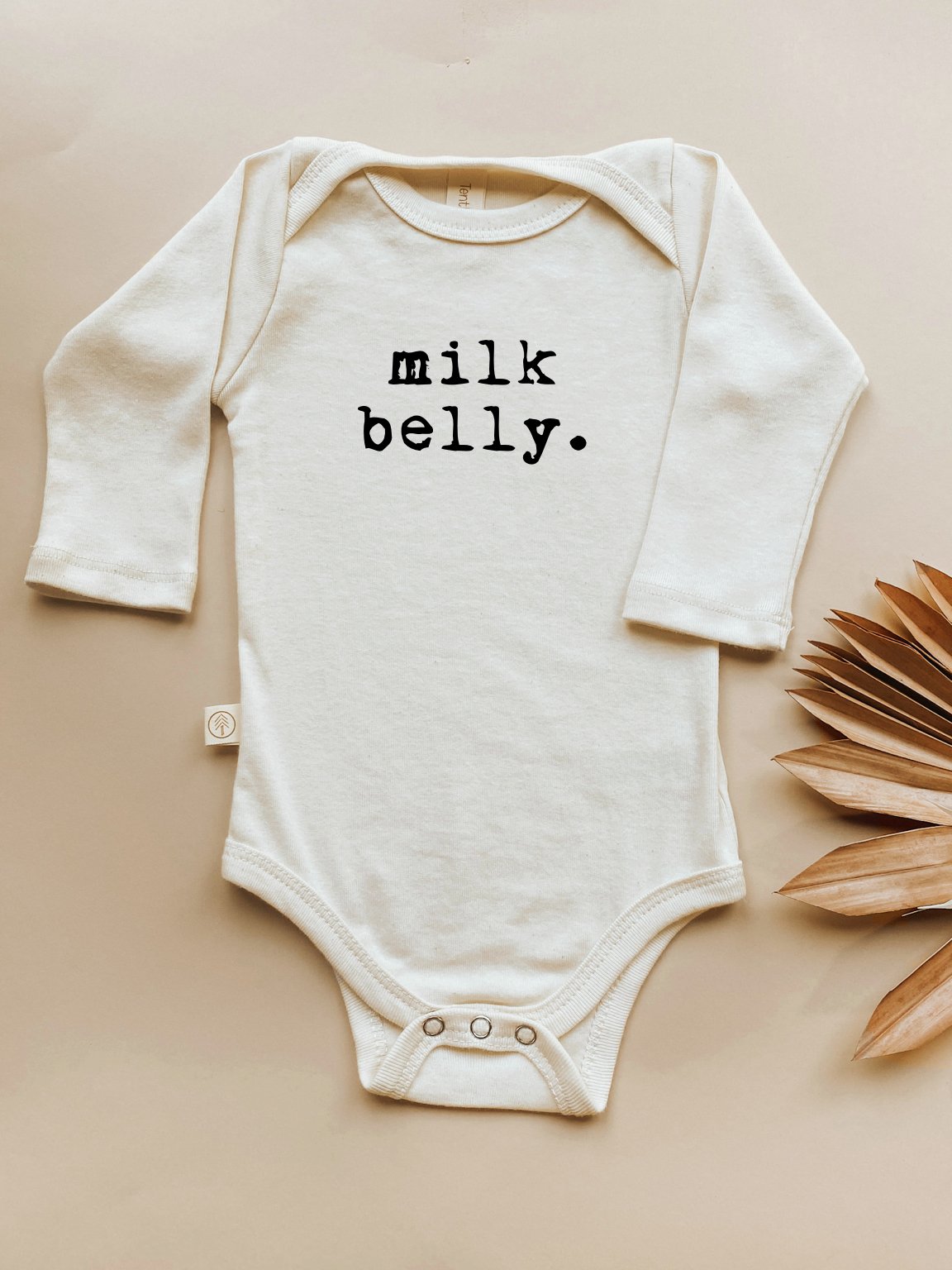 Milk Belly Organic Cotton Baby Bodysuit – Long Sleeve, 0–24M