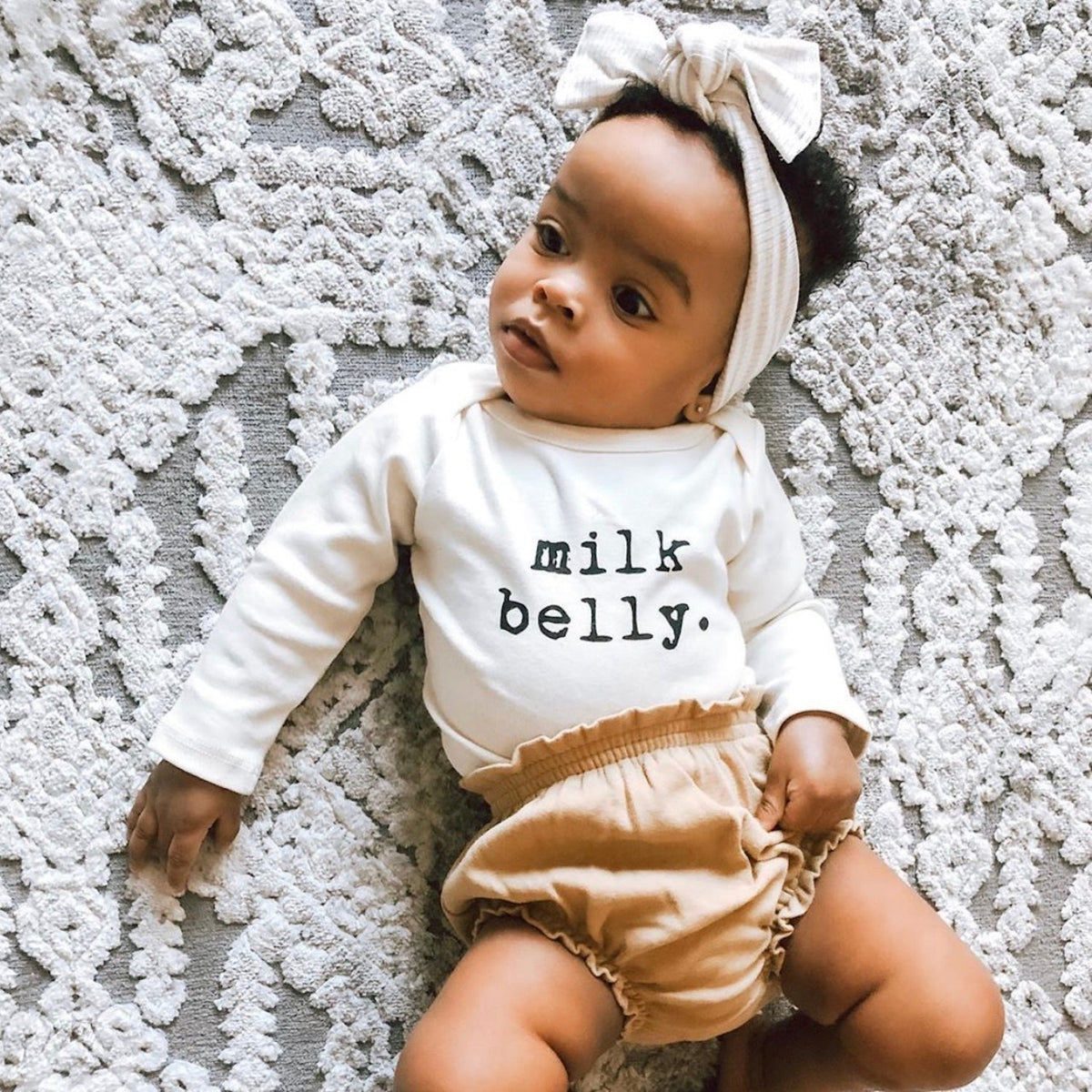 Milk Belly Organic Cotton Baby Bodysuit – Long Sleeve, 0–24M