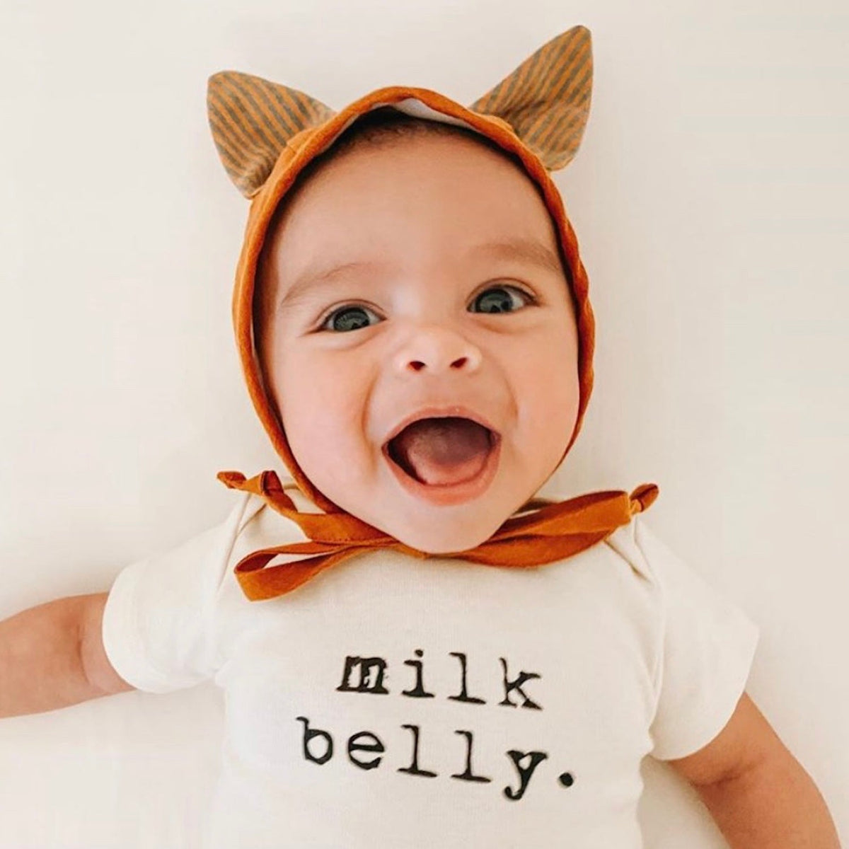 Milk Belly Organic Cotton Baby Bodysuit – Short Sleeve, 0–24M