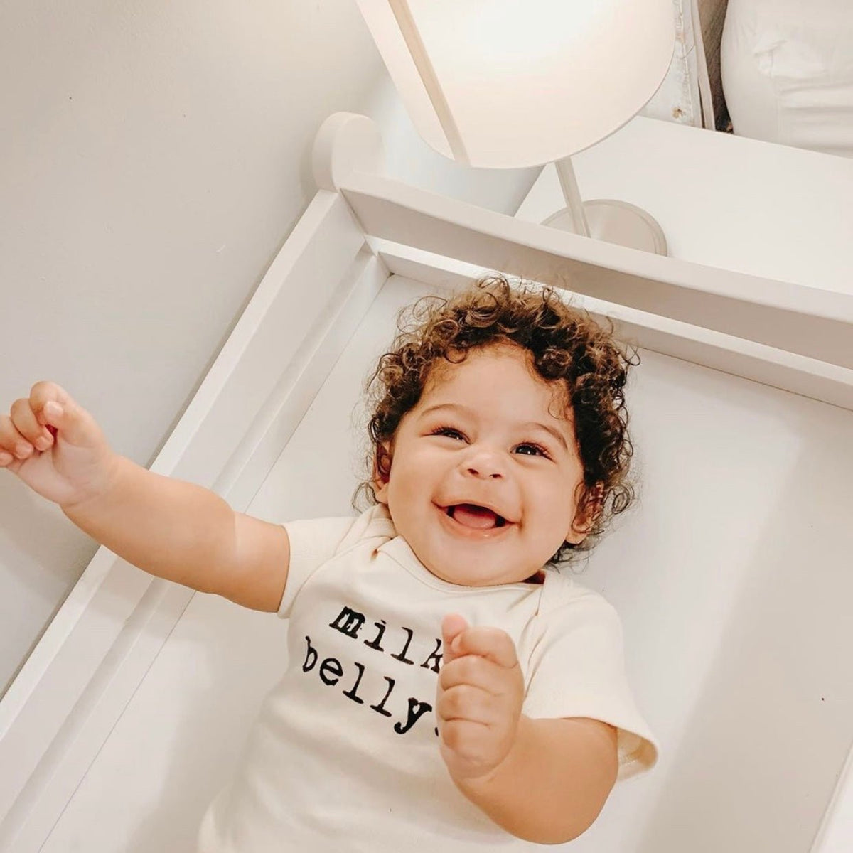 Milk Belly Organic Cotton Baby Bodysuit – Short Sleeve, 0–24M