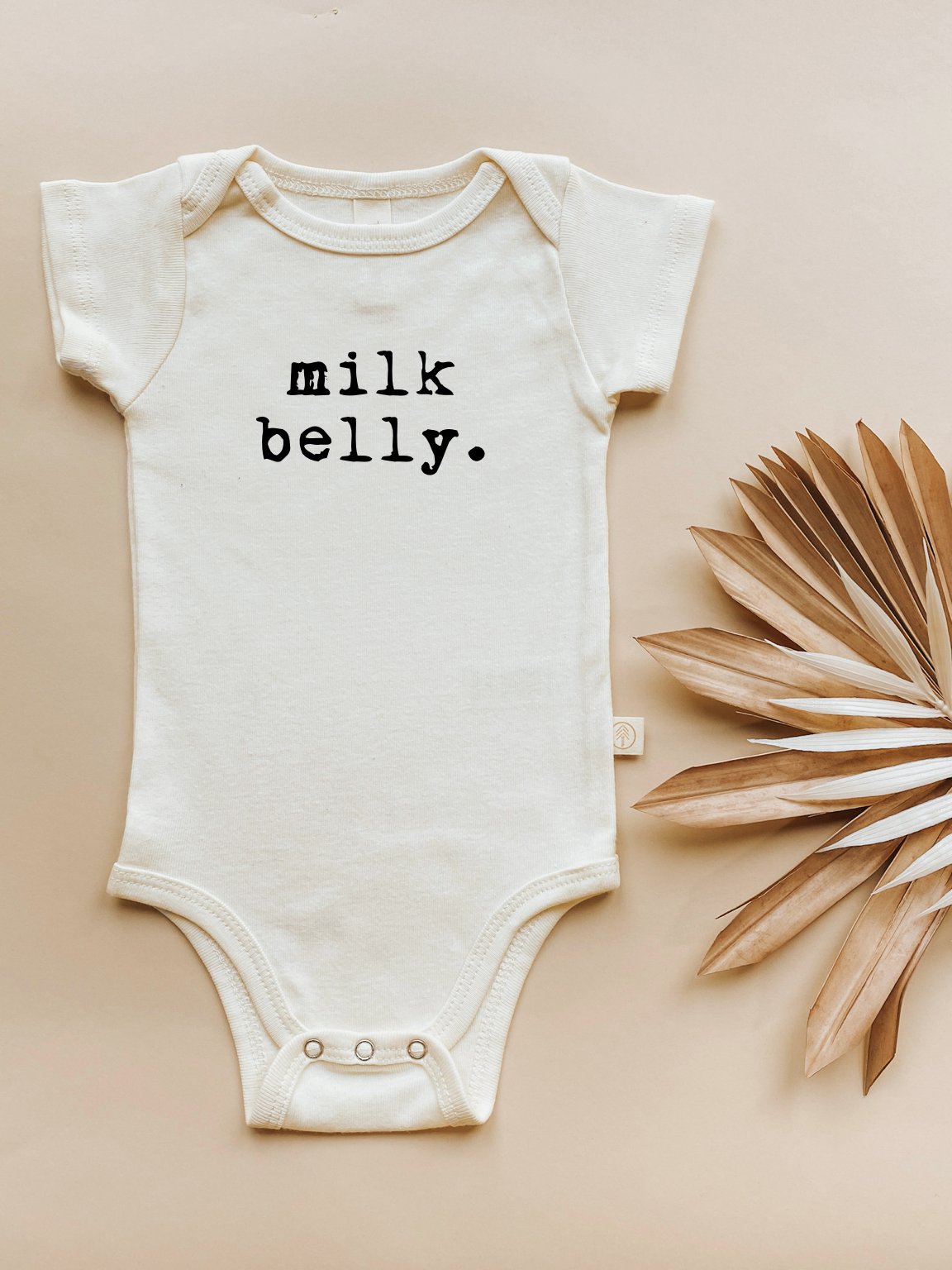 Milk Belly Organic Cotton Baby Bodysuit – Short Sleeve, 0–24M