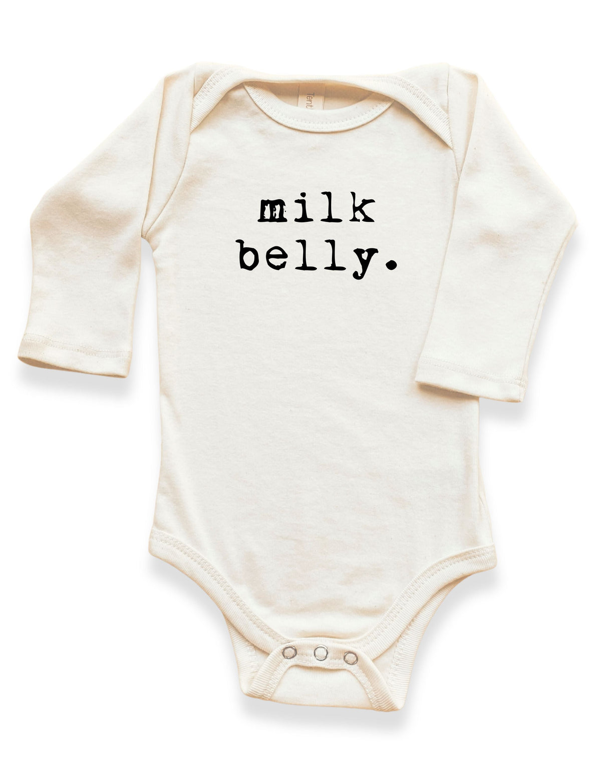 Milk Belly Organic Cotton Baby Bodysuit – Long Sleeve, 0–24M