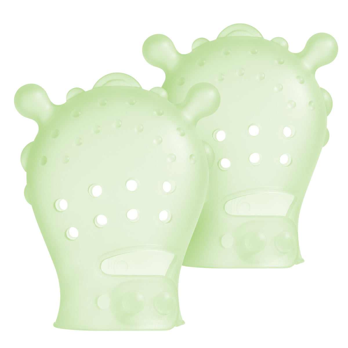 Olababy Teething Mitten for Babies 0-6 Months, Silicone (2-Pack)