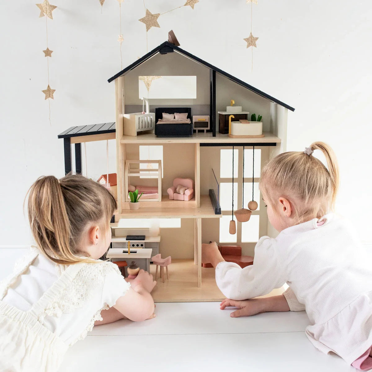 Tiny Land® Modern Family Eco-Friendly Wooden Dollhouse