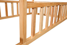 Load image into Gallery viewer, 2mamabees Eco-Friendly Wooden Montessori House Bed with Rails

