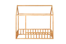 Load image into Gallery viewer, 2mamabees Eco-Friendly Wooden Montessori House Bed with Rails
