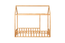 Load image into Gallery viewer, 2mamabees Eco-Friendly Wooden Montessori House Bed with Rails
