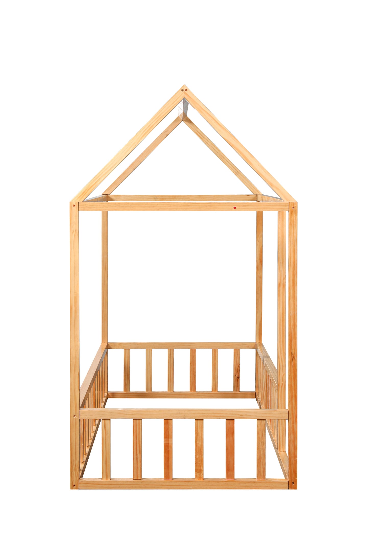 2mamabees Eco-Friendly Wooden Montessori House Bed with Rails