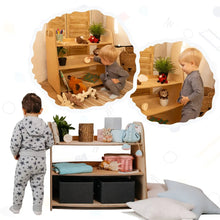 Load image into Gallery viewer, Goodevas Montessori Non-toxic Eco-friendly Wooden Kids&#39; Toy Shelf
