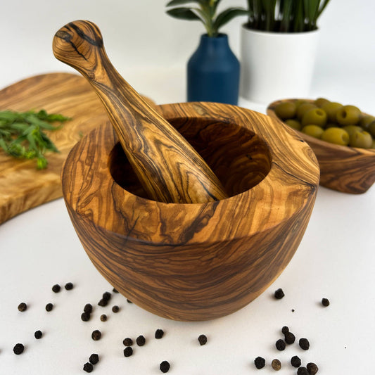 Classic Olive Wood Mortar & Pestle