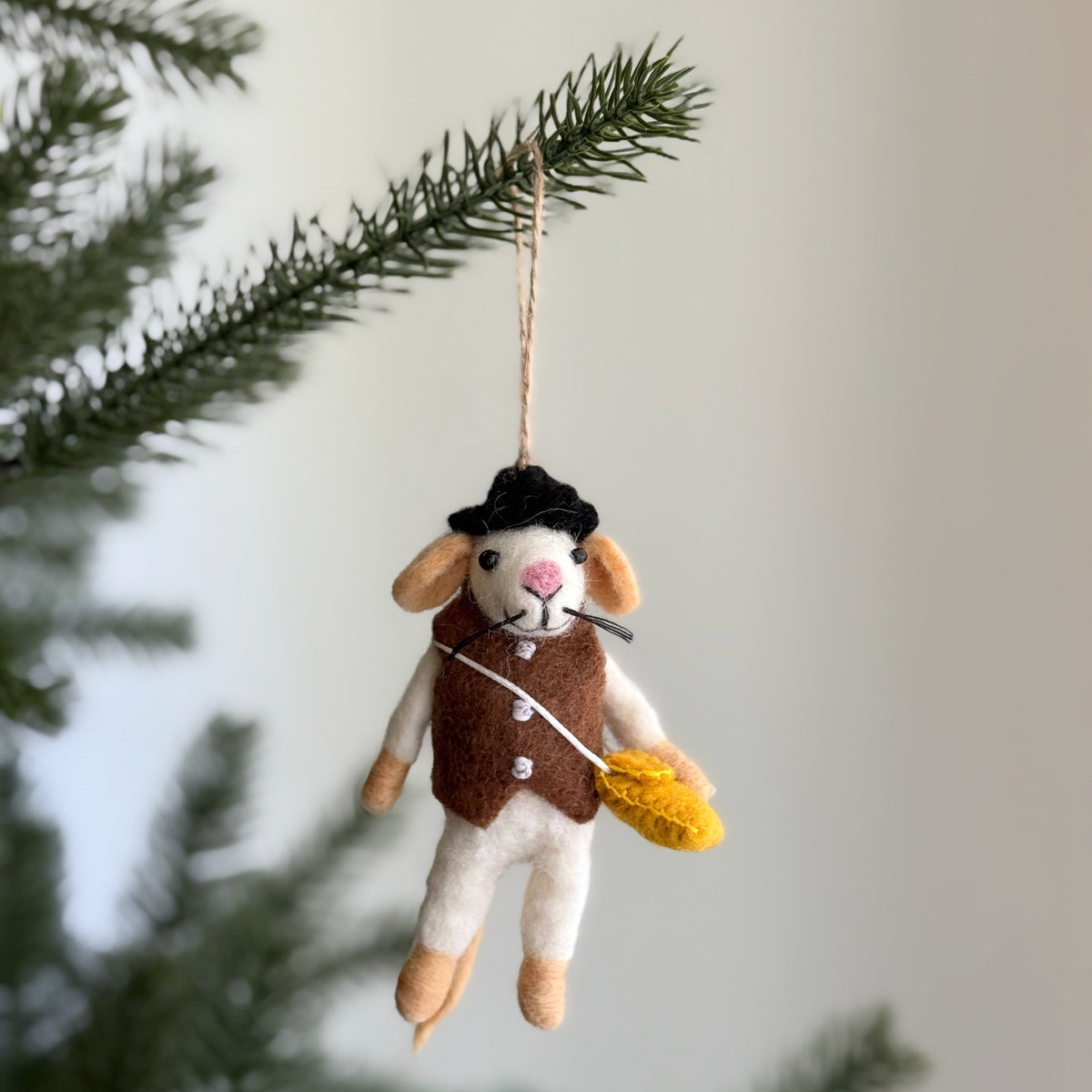 Mouse Family Ornament – Handmade Wool Felt Holiday Decor