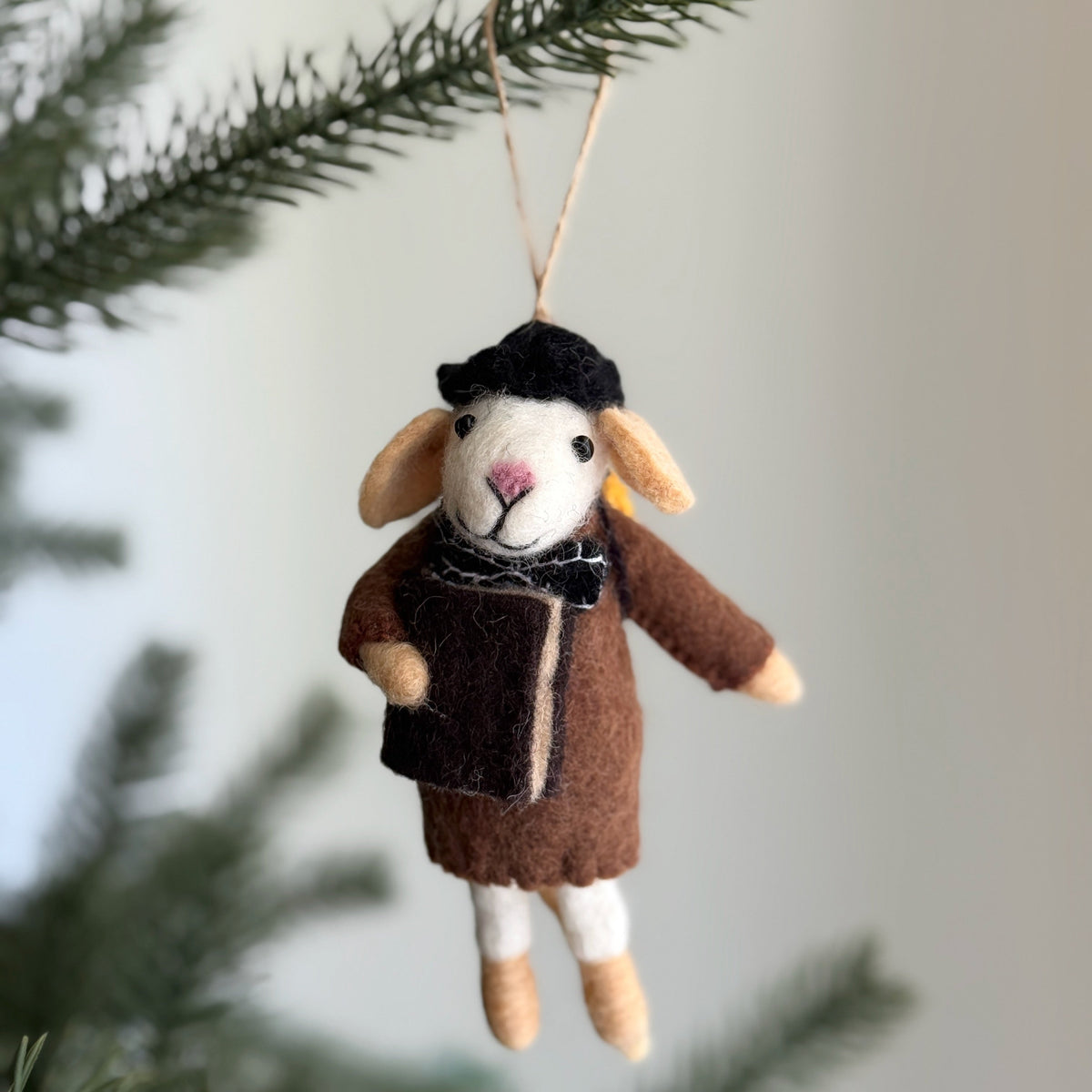 Mouse Family Ornament – Handmade Wool Felt Holiday Decor