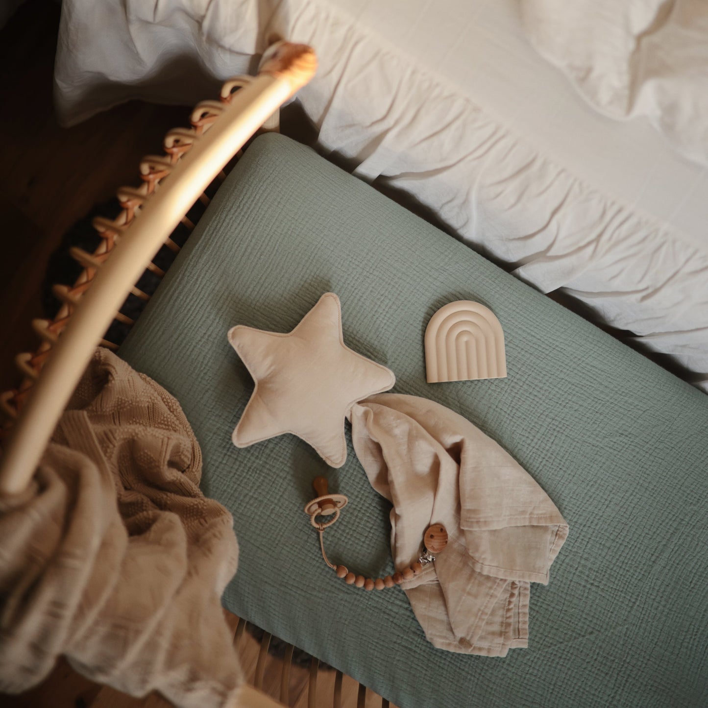 Mushie Organic Cotton Star Baby Lovey Security Blanket