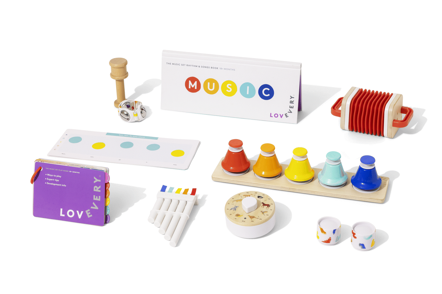The Music Set - 6 Sustainable Montessori Musical Instruments & Educational Play by Lovevery